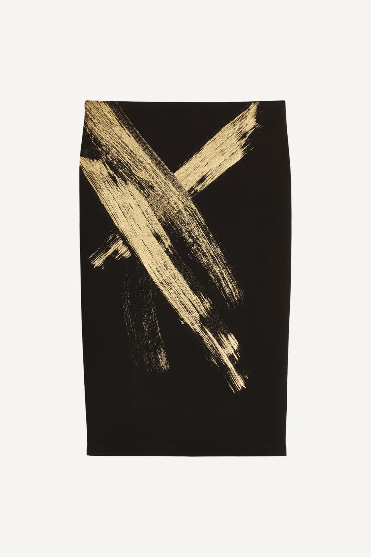 Donna Karan Skirts | Women SKIRT WITH GOLD PAINT PRINT Black