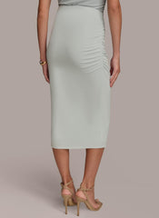 Donna Karan Skirts | Women SLIM RUCHED SIDE SKIRT Blue Frost