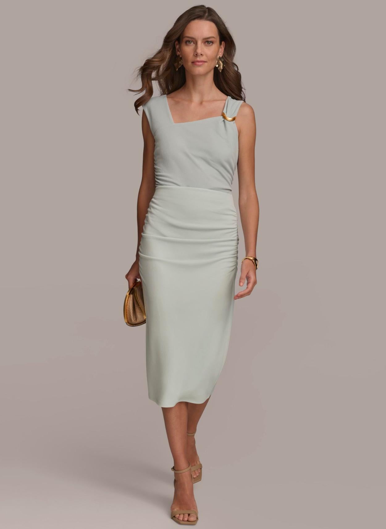 Donna Karan Skirts | Women SLIM RUCHED SIDE SKIRT Blue Frost