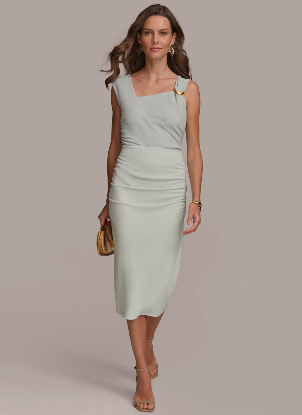 Donna Karan Skirts | Women SLIM RUCHED SIDE SKIRT Blue Frost