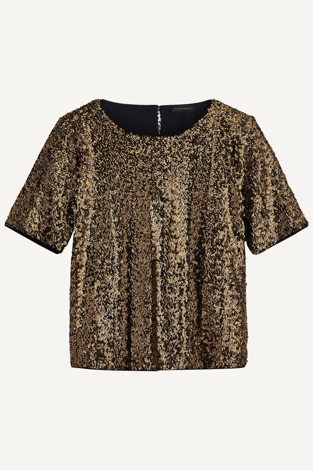 Donna Karan Sweaters And Tops | Women ALL OVER SEQUIN CREW NECK TOP Black/gold