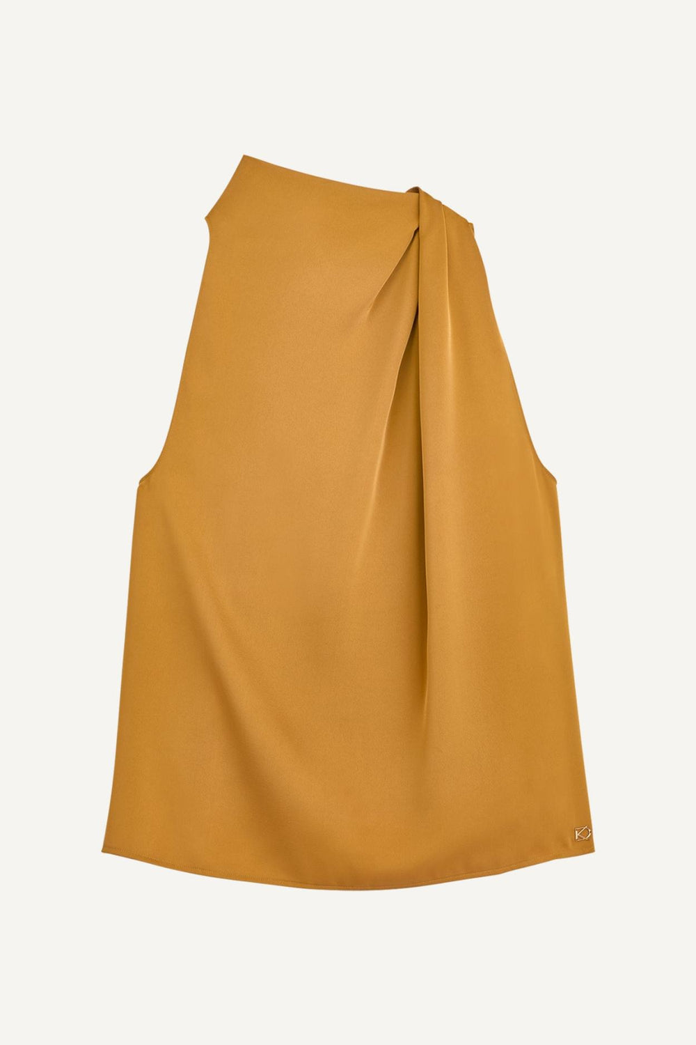 Donna Karan Sweaters And Tops | Women ASYMMETRICAL MOCK NECK TOP Antique Gold