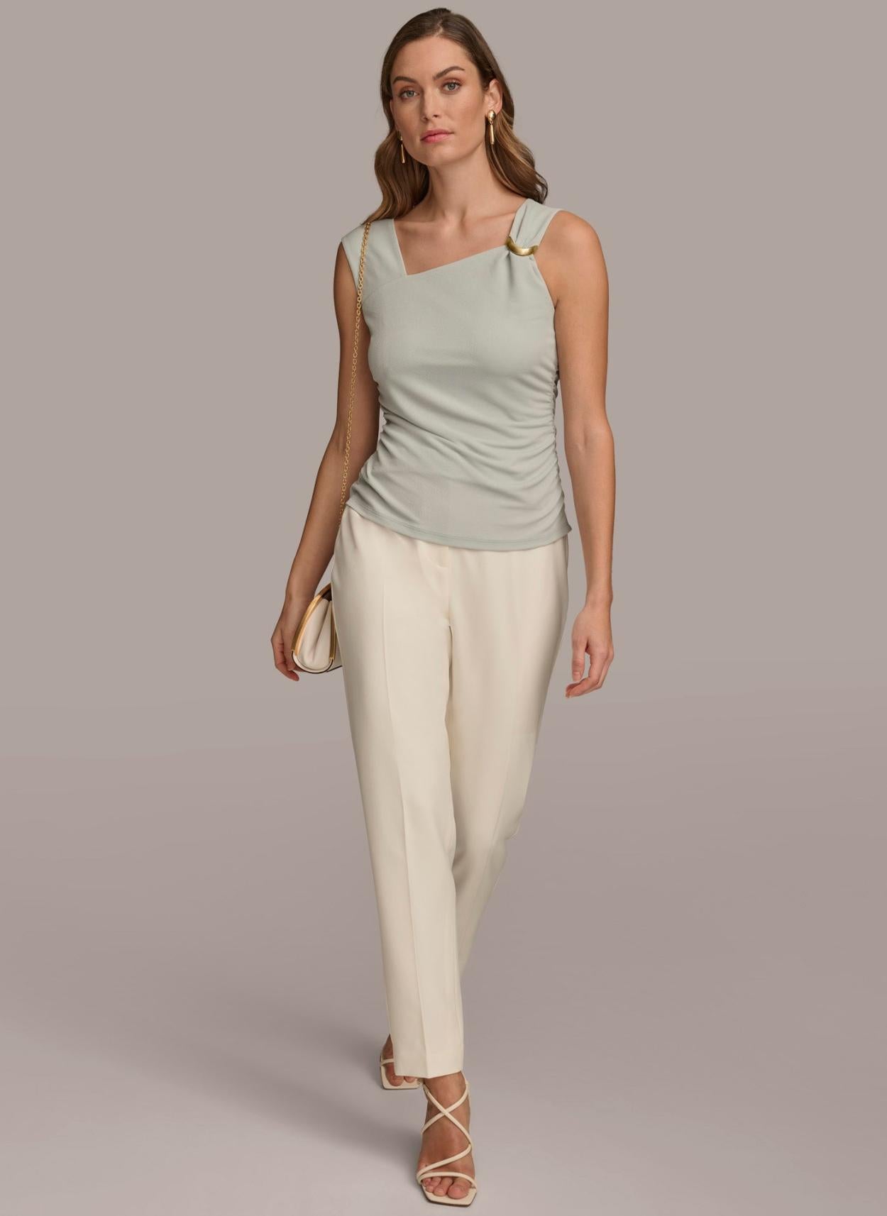 Donna Karan Sweaters And Tops | Women ASYMMETRICAL TOP WITH HARDWARE Blue Frost