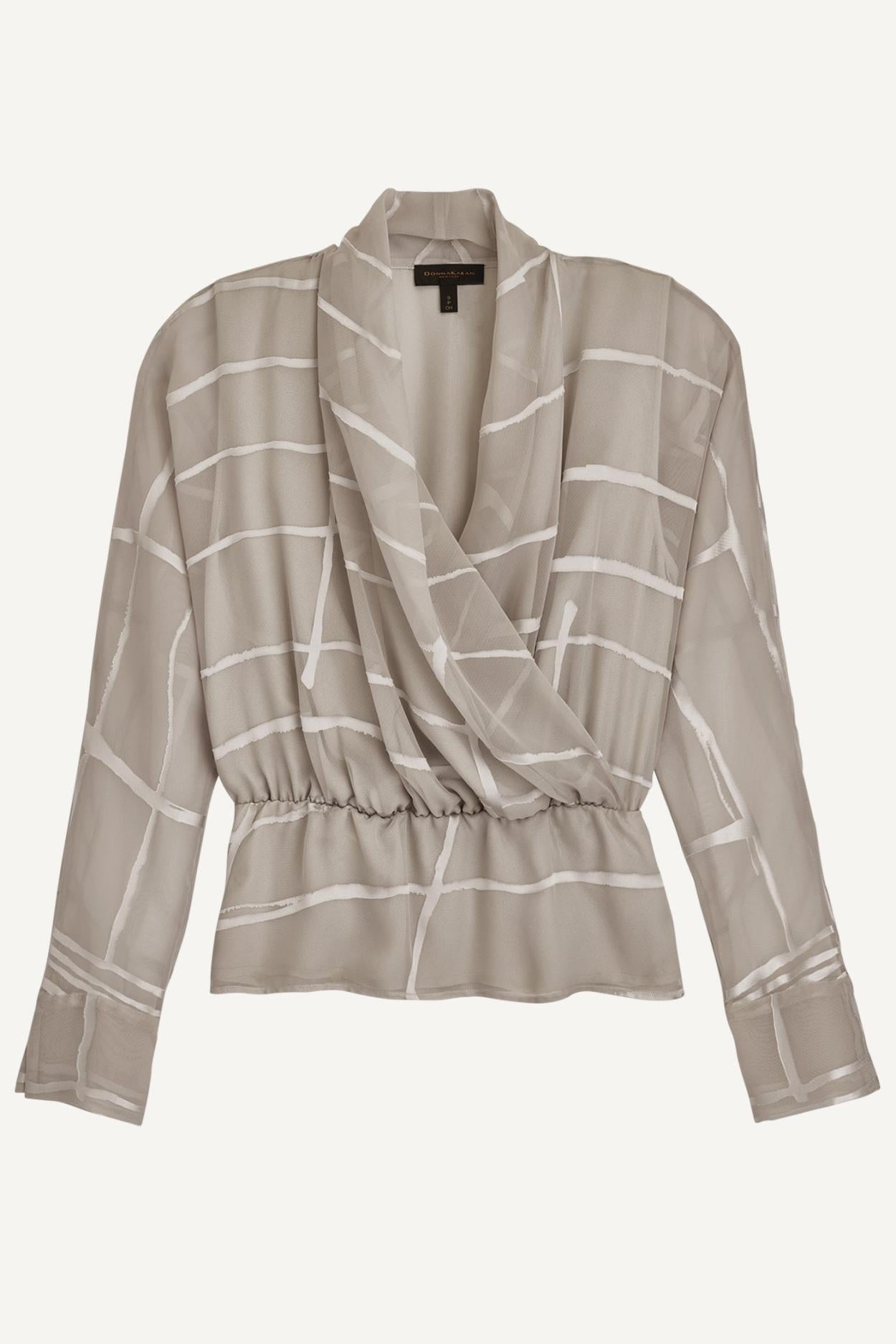 Donna Karan Sweaters And Tops | Women BURNOUT FAUX WRAP BLOUSE Pavement