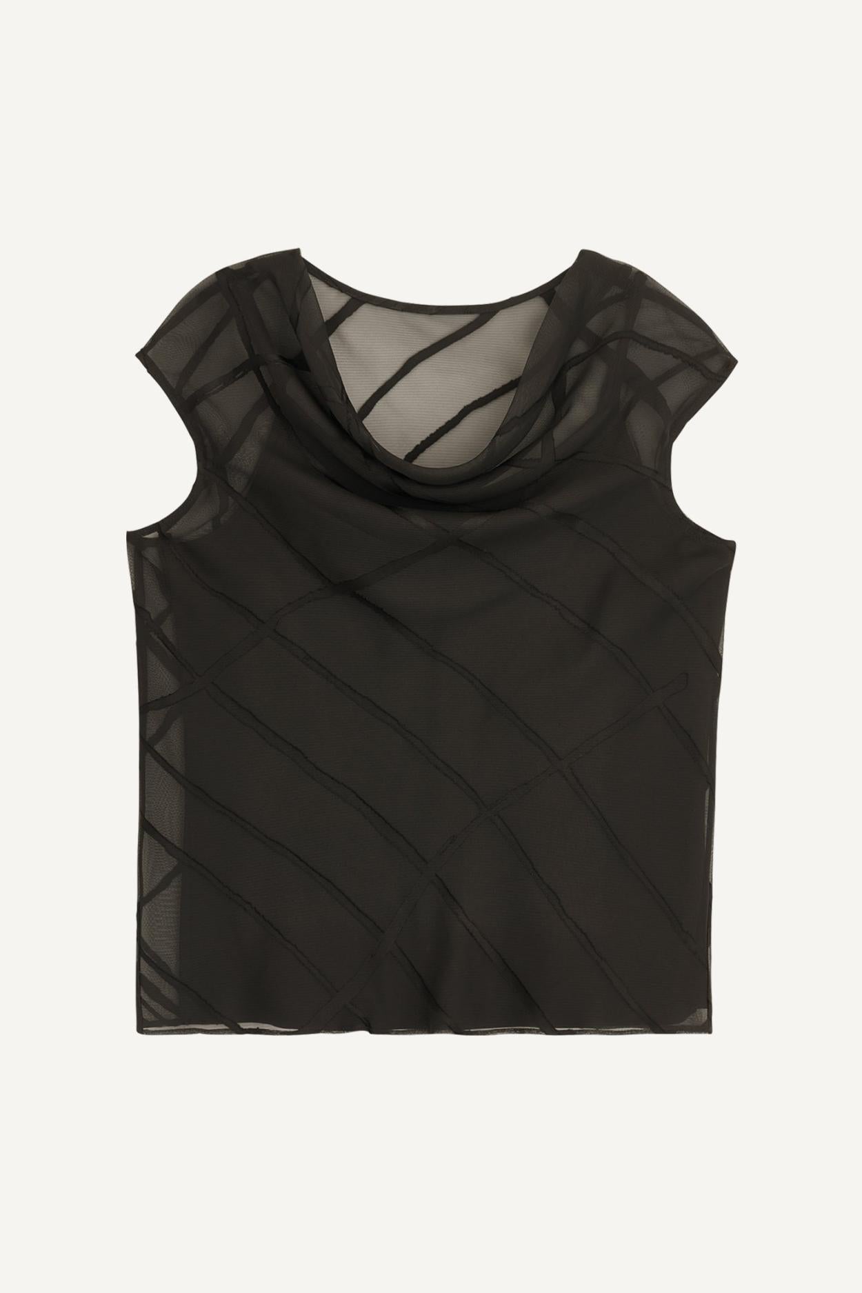 Donna Karan Sweaters And Tops | Women BURNOUT VELVET COWL NECK BLOUSE Black