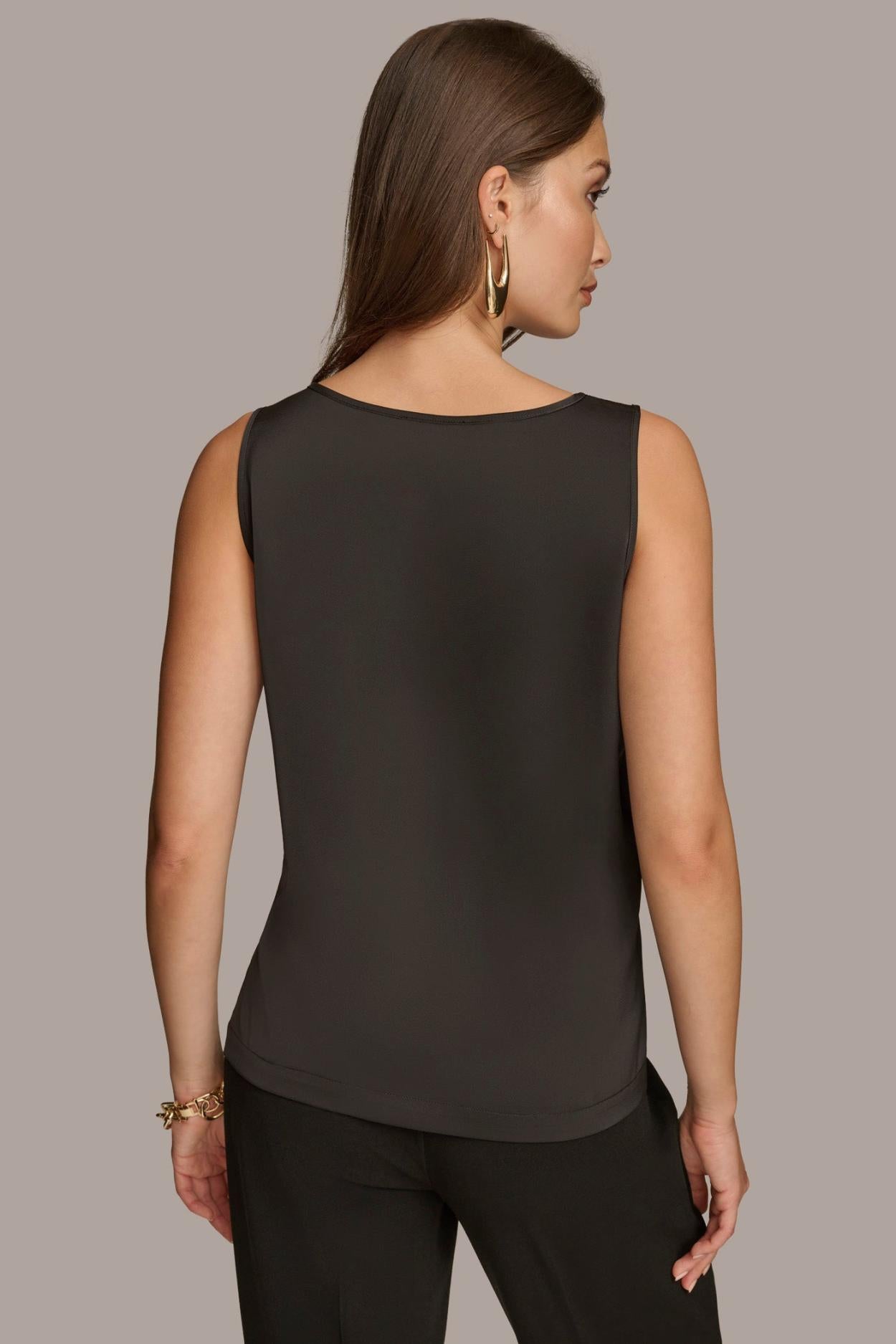 Donna Karan Sweaters And Tops | Women CHARMEUSE SCOOP NECK CAMI Black