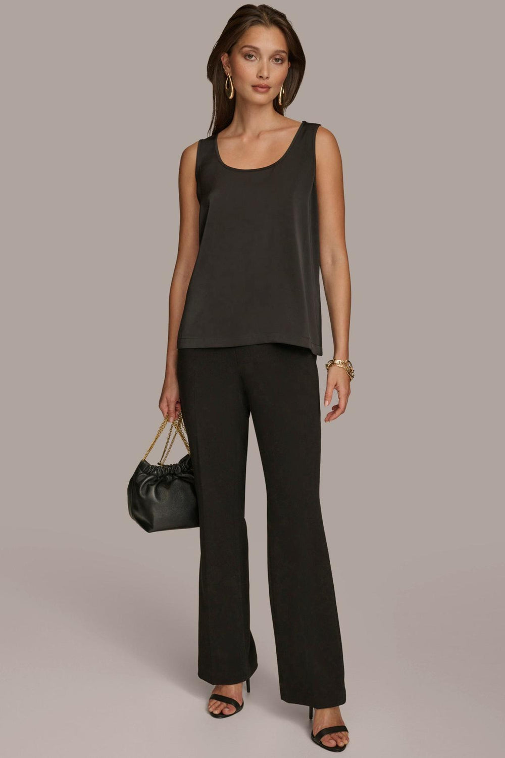 Donna Karan Sweaters And Tops | Women CHARMEUSE SCOOP NECK CAMI Black