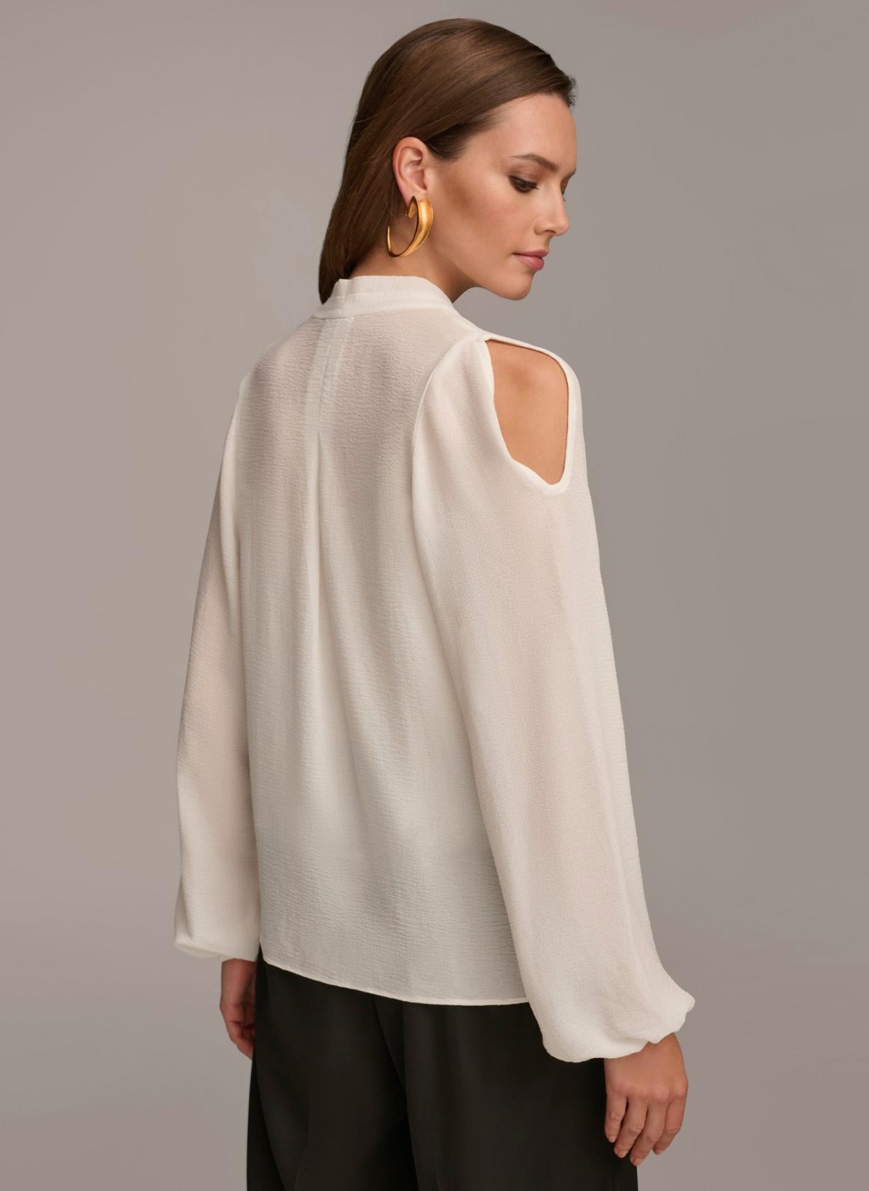 Donna Karan Sweaters And Tops | Women COLD SHOULDER BLOUSE Cream