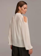 Donna Karan Sweaters And Tops | Women COLD SHOULDER BLOUSE Cream