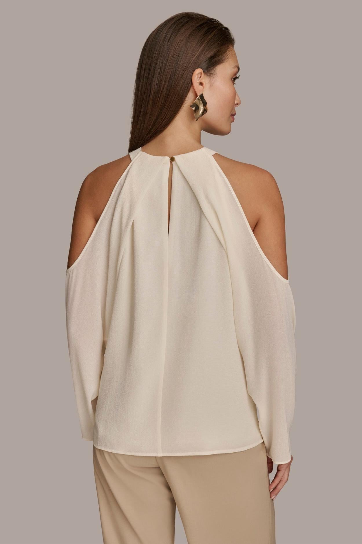 Donna Karan Sweaters And Tops | Women COLD SHOULDER TOP Ivory