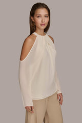 Donna Karan Sweaters And Tops | Women COLD SHOULDER TOP Ivory