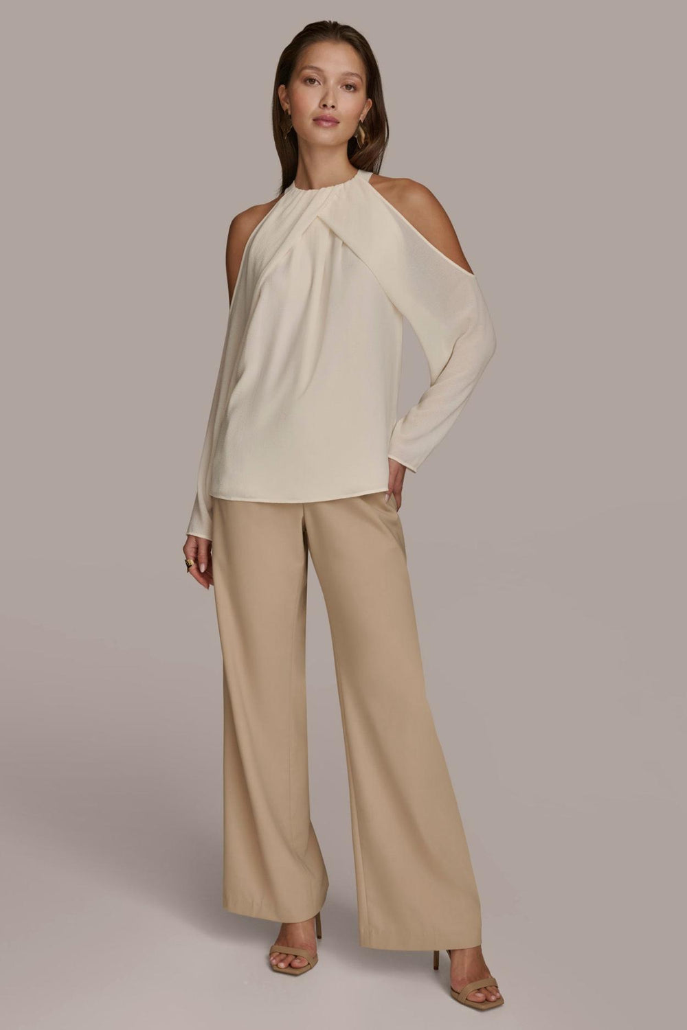 Donna Karan Sweaters And Tops | Women COLD SHOULDER TOP Ivory