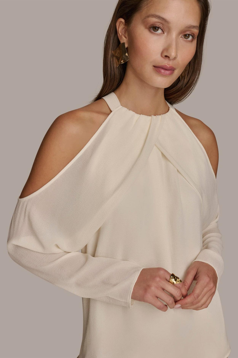Donna Karan Sweaters And Tops | Women COLD SHOULDER TOP Ivory