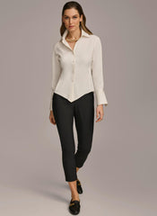 Donna Karan Sweaters And Tops | Women COLLARED BUTTON DOWN BLOUSE Cream