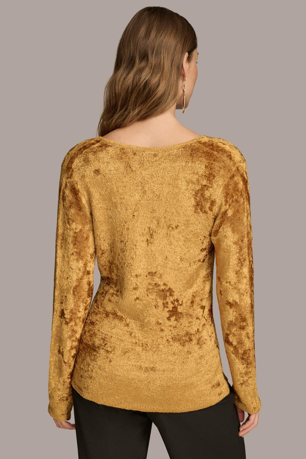 Donna Karan Sweaters And Tops | Women COWL NECK TOP Antique Gold