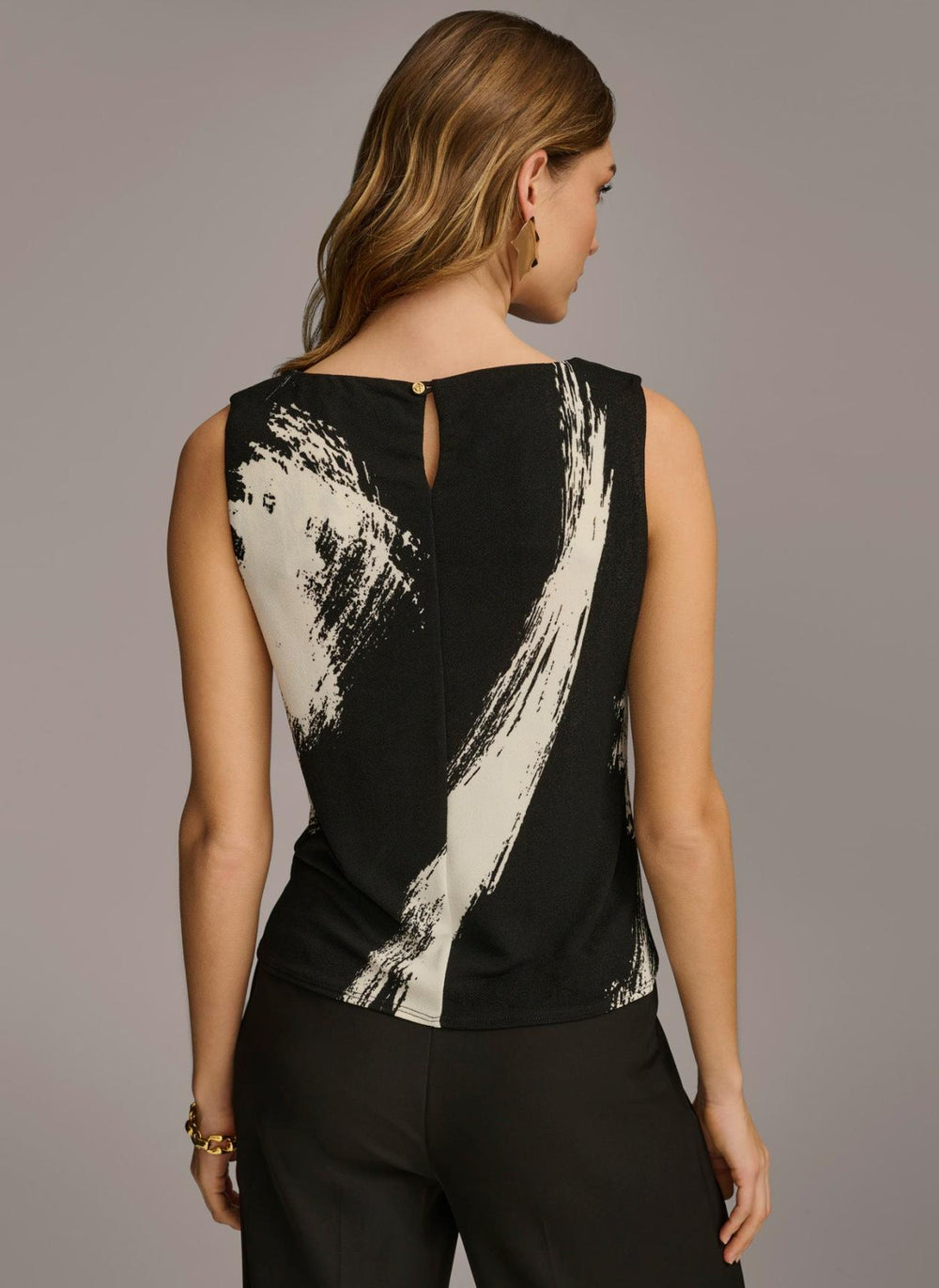 Donna Karan Sweaters And Tops | Women CREW NECK LAYERING KNIT Black/cream