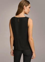 Donna Karan Sweaters And Tops | Women CREW NECK LAYERING KNIT TOP Black