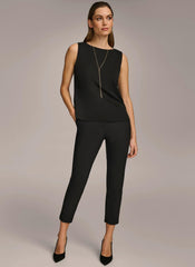 Donna Karan Sweaters And Tops | Women CREW NECK LAYERING KNIT TOP Black