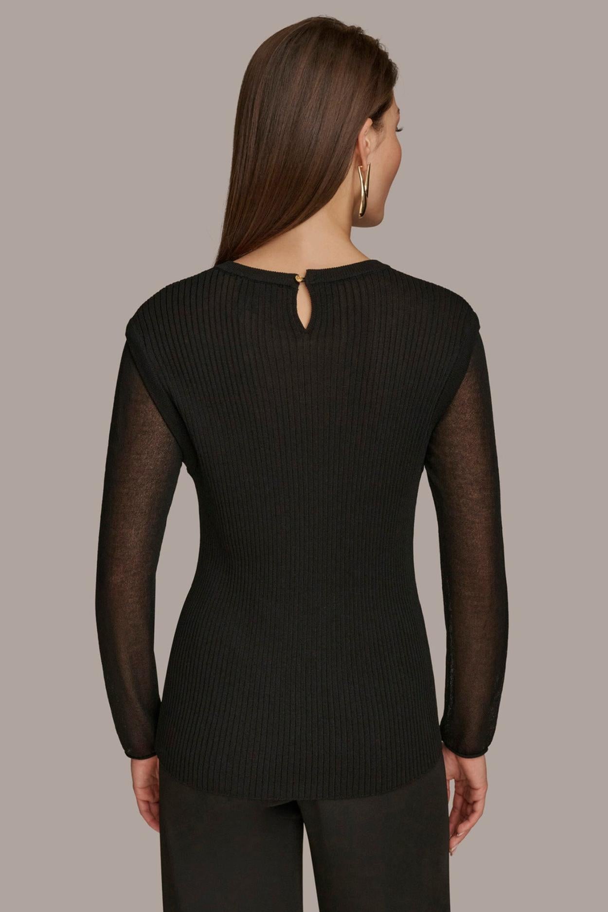 Donna Karan Sweaters And Tops | Women CREW NECK TOP Black