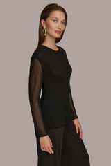 Donna Karan Sweaters And Tops | Women CREW NECK TOP Black