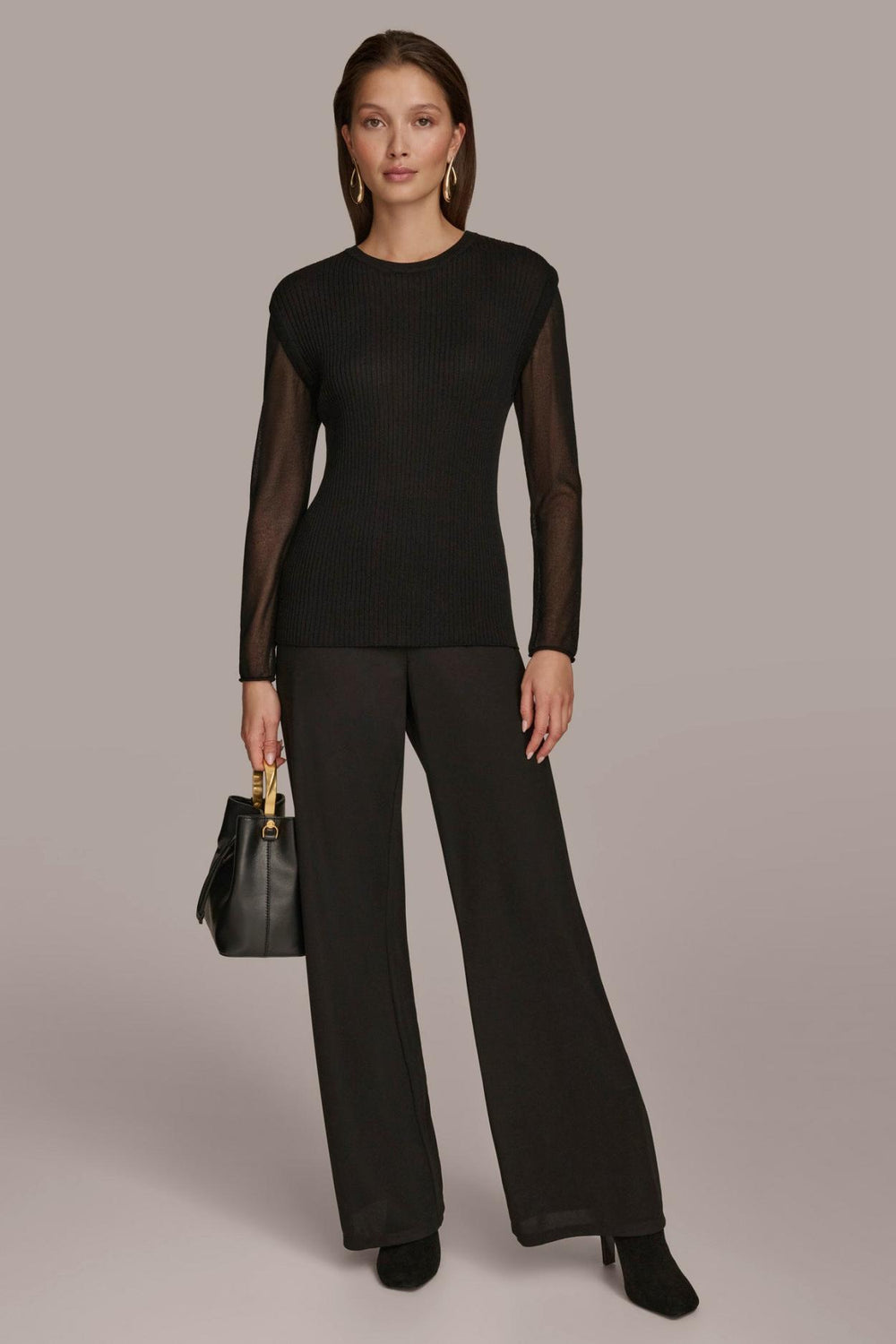 Donna Karan Sweaters And Tops | Women CREW NECK TOP Black