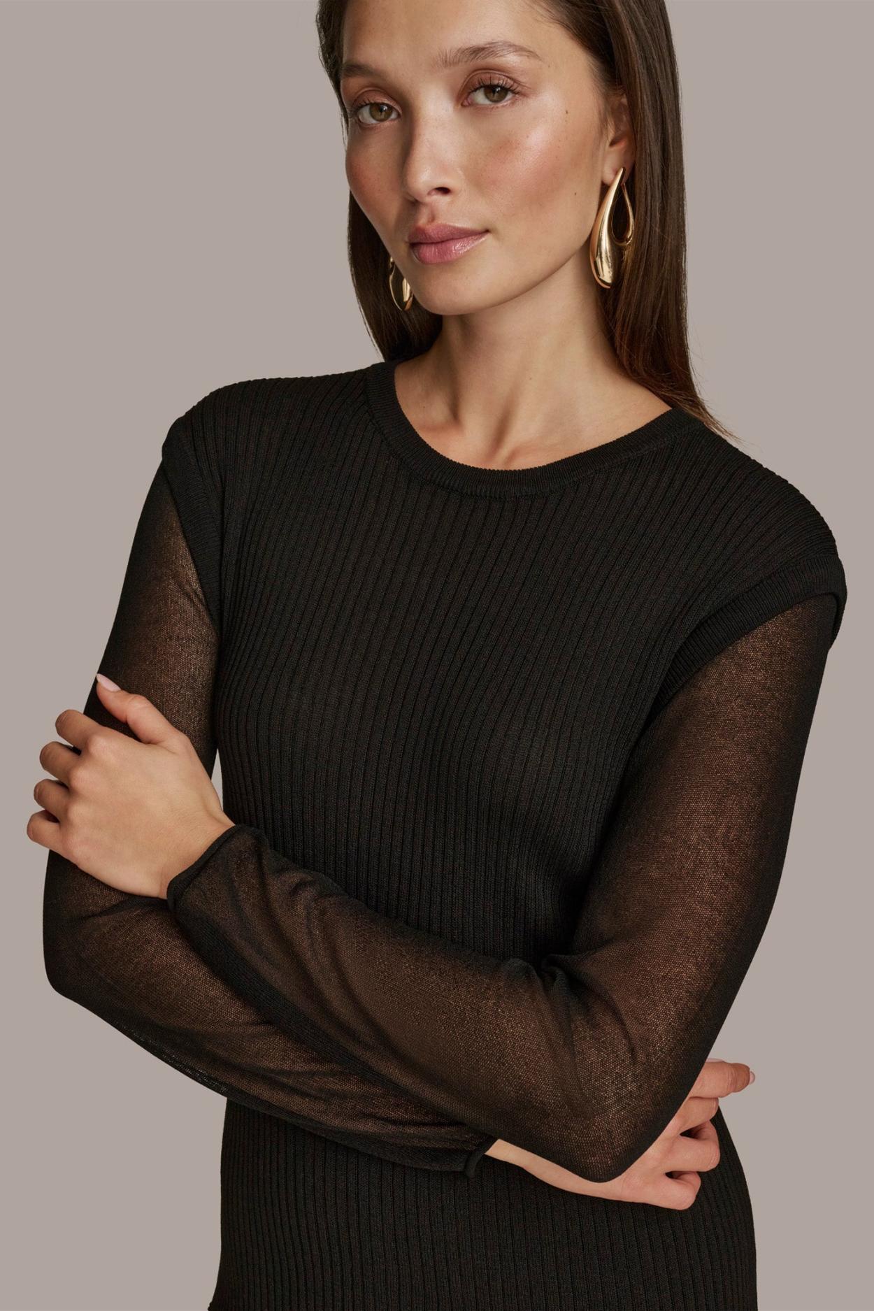 Donna Karan Sweaters And Tops | Women CREW NECK TOP Black