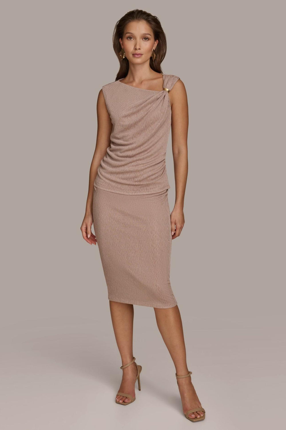 Donna Karan Sweaters And Tops | Women CRINKLE SHOULDER HARDWARE TOP Mink