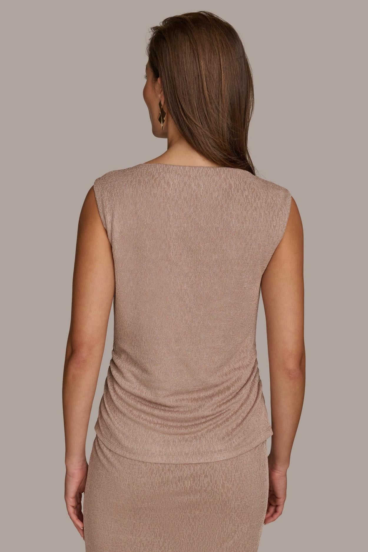 Donna Karan Sweaters And Tops | Women CRINKLE SHOULDER HARDWARE TOP Mink