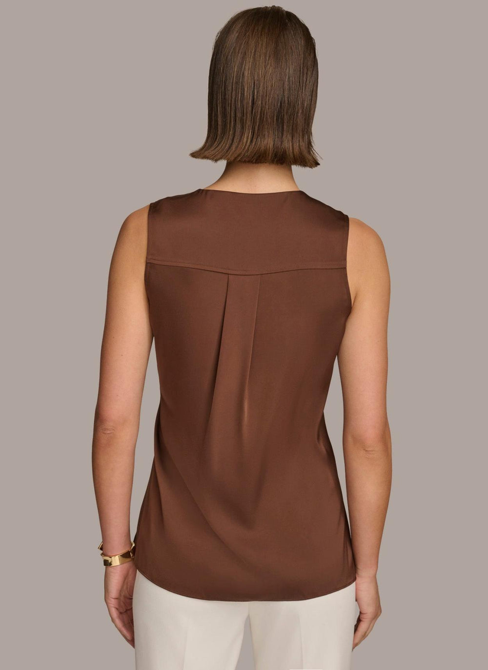 Donna Karan Sweaters And Tops | Women DRAPE NECK WITH SIDE TIE TOP Canyon