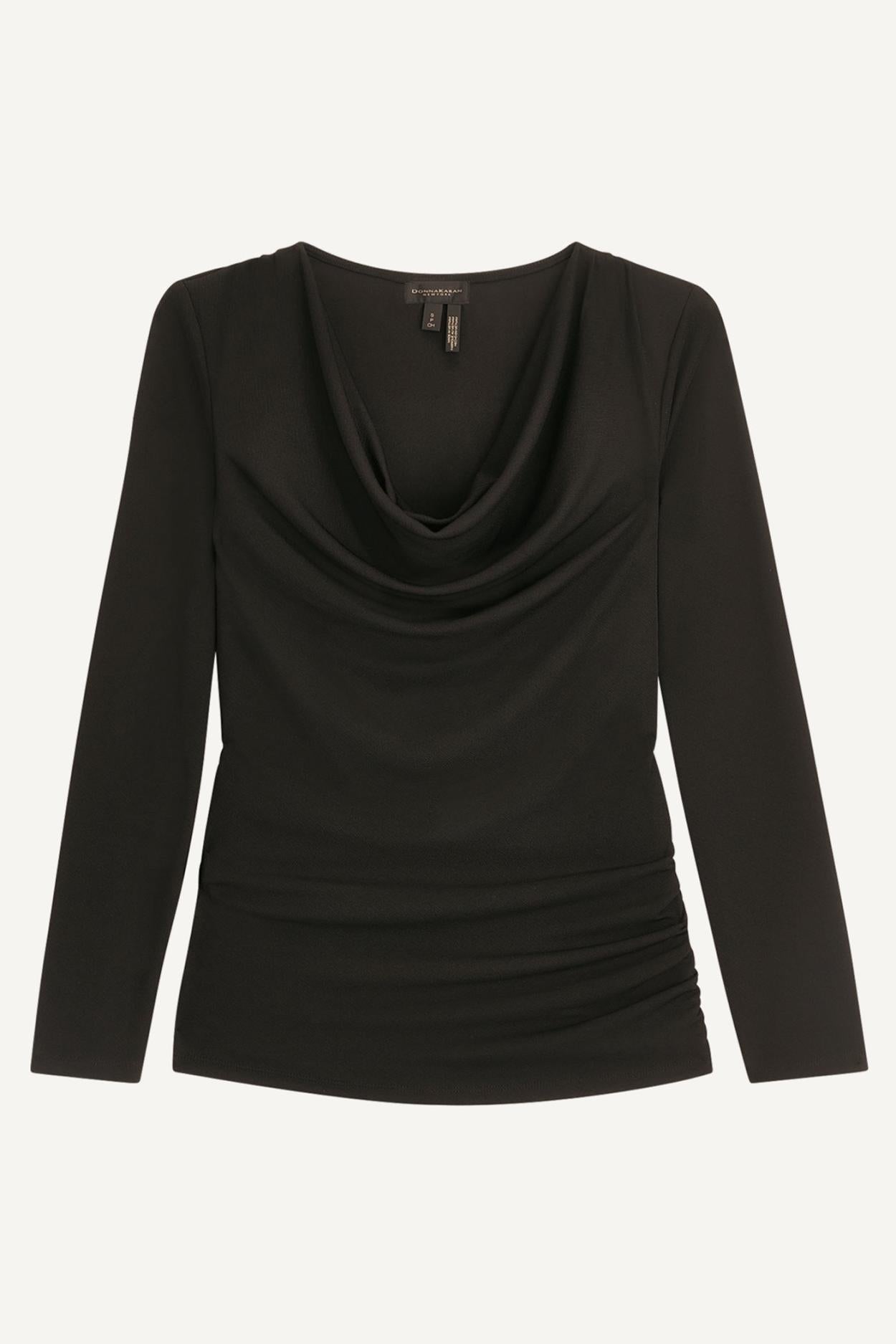 Donna Karan Sweaters And Tops | Women DRAPED FRONT TOP Black
