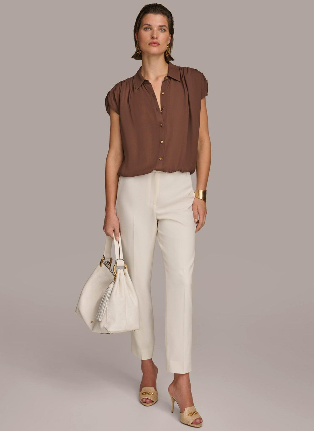 Donna Karan Sweaters And Tops | Women ELASTIC HEM BLOUSE Canyon