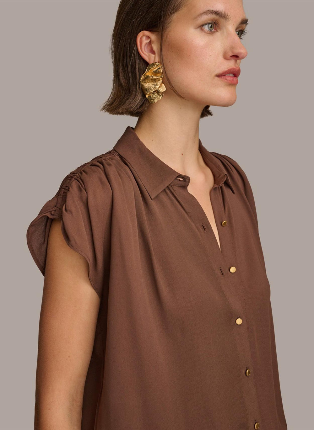 Donna Karan Sweaters And Tops | Women ELASTIC HEM BLOUSE Canyon