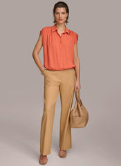 Donna Karan Sweaters And Tops | Women ELASTIC HEM BLOUSE Terracotta