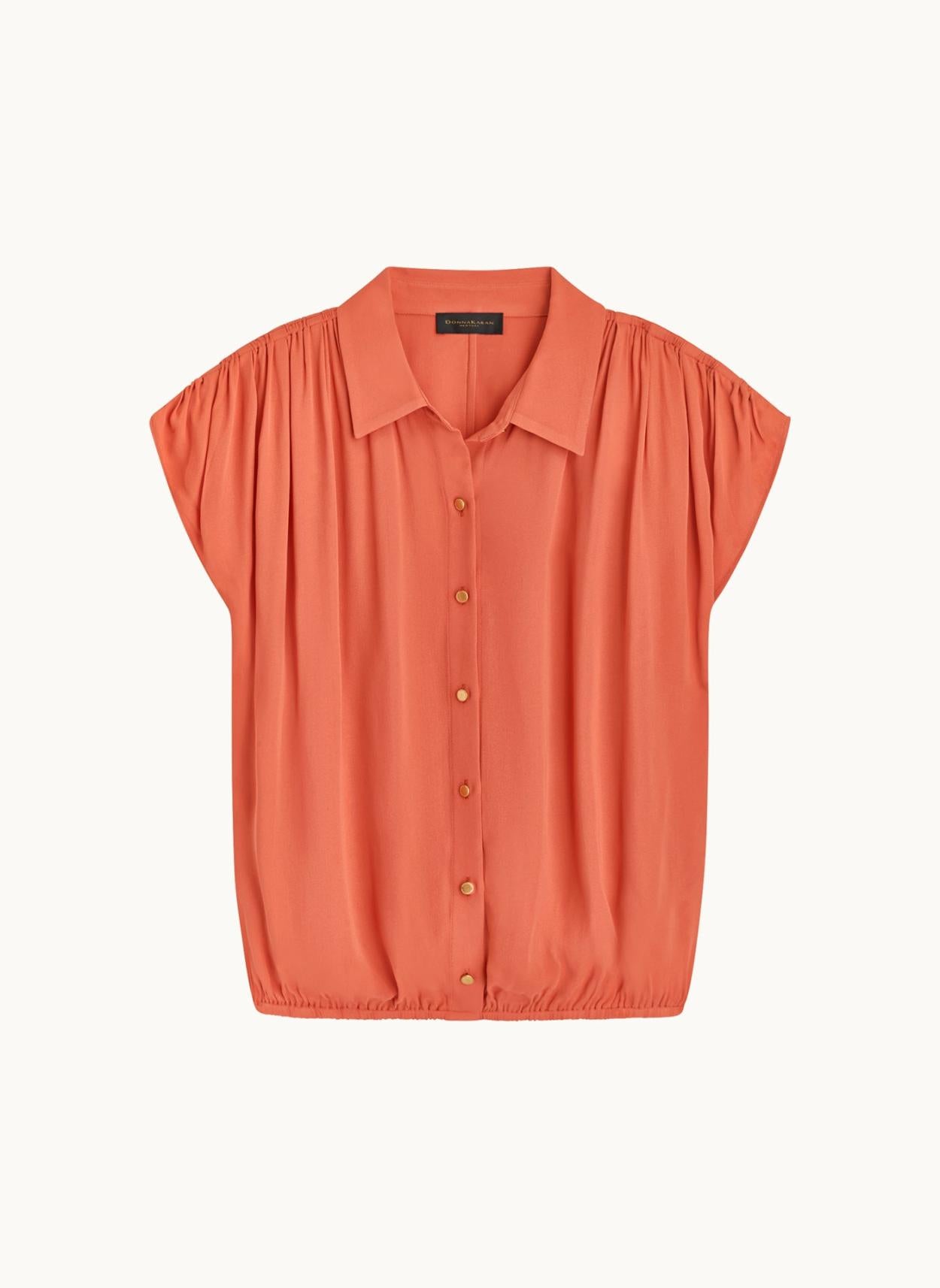 Donna Karan Sweaters And Tops | Women ELASTIC HEM BLOUSE Terracotta