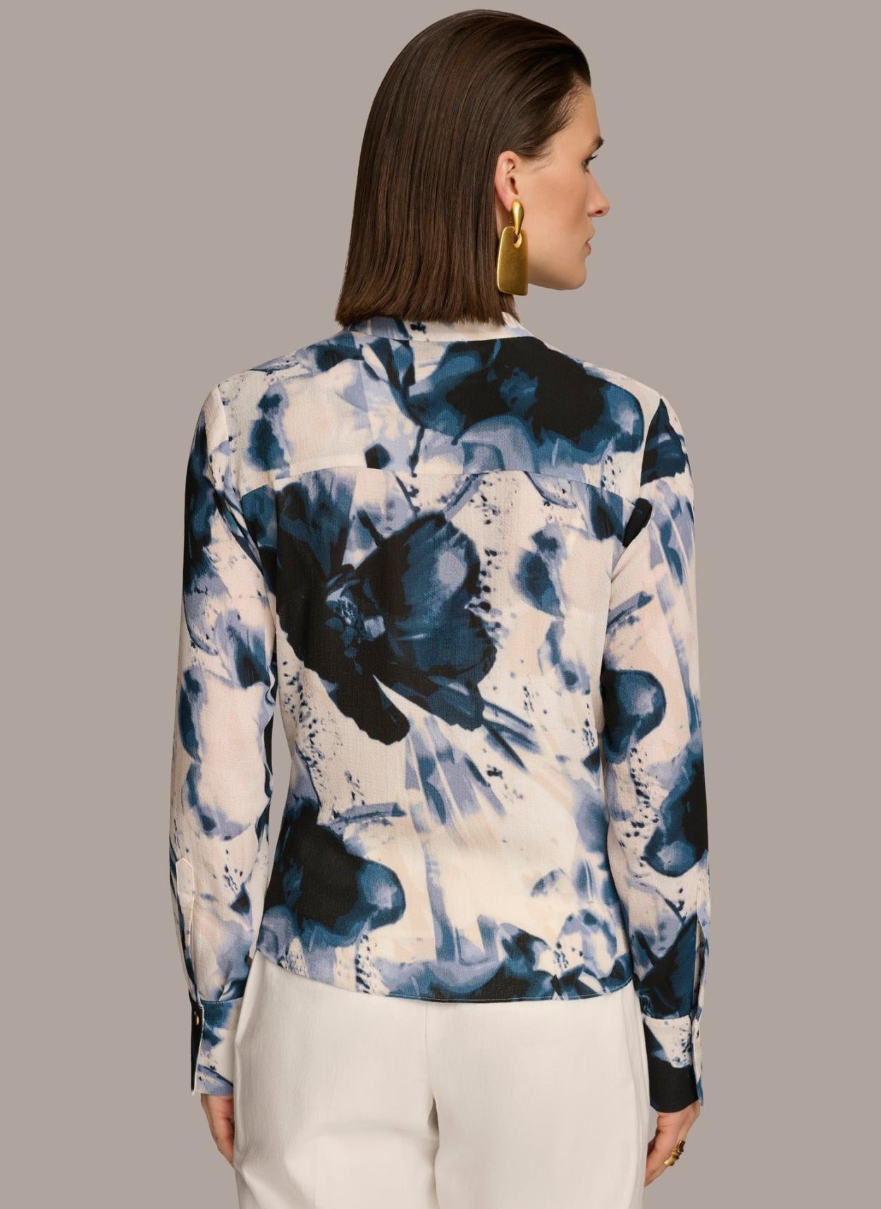 Donna Karan Sweaters And Tops | Women FAUX WRAP BLOUSE Tide/cream