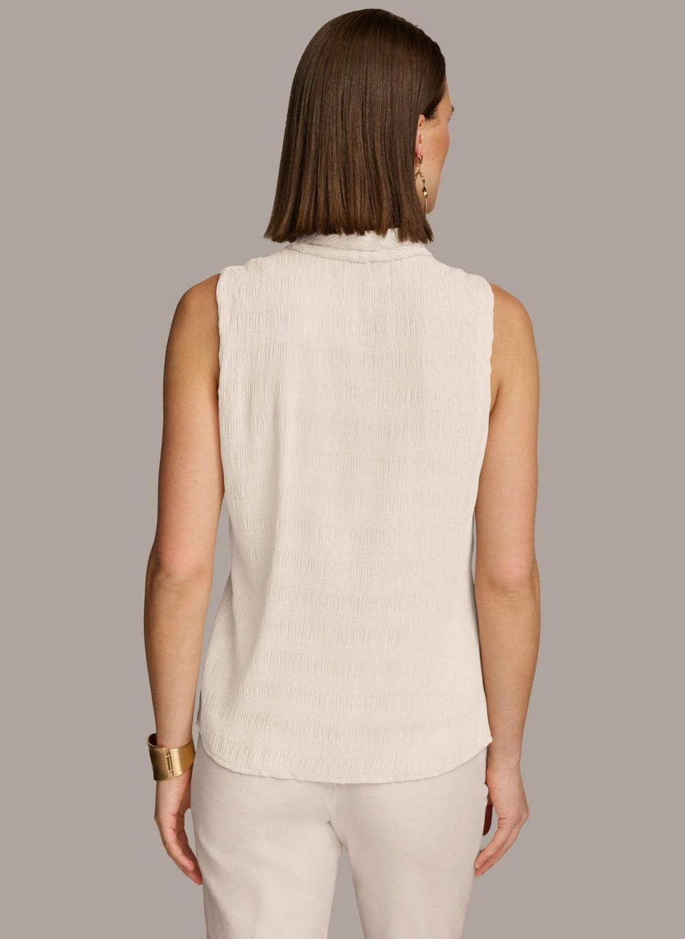 Donna Karan Sweaters And Tops | Women FAUX WRAP PEPLUM TOP Cream