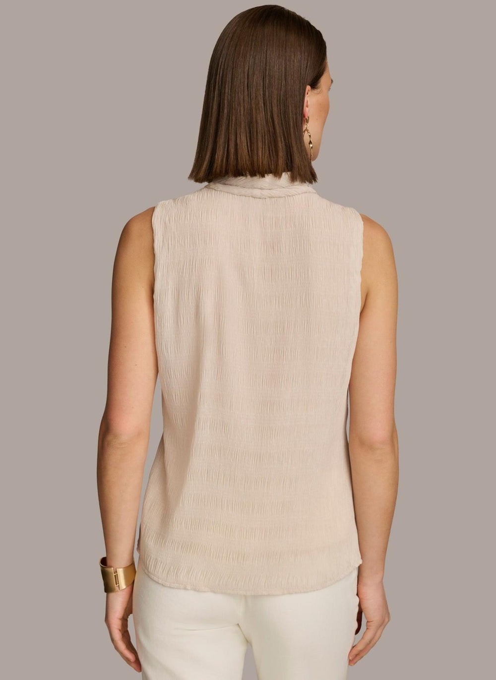 Donna Karan Sweaters And Tops | Women FAUX WRAP PEPLUM TOP Sand