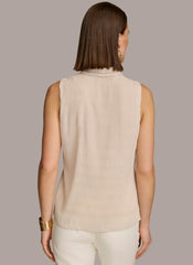 Donna Karan Sweaters And Tops | Women FAUX WRAP PEPLUM TOP Sand