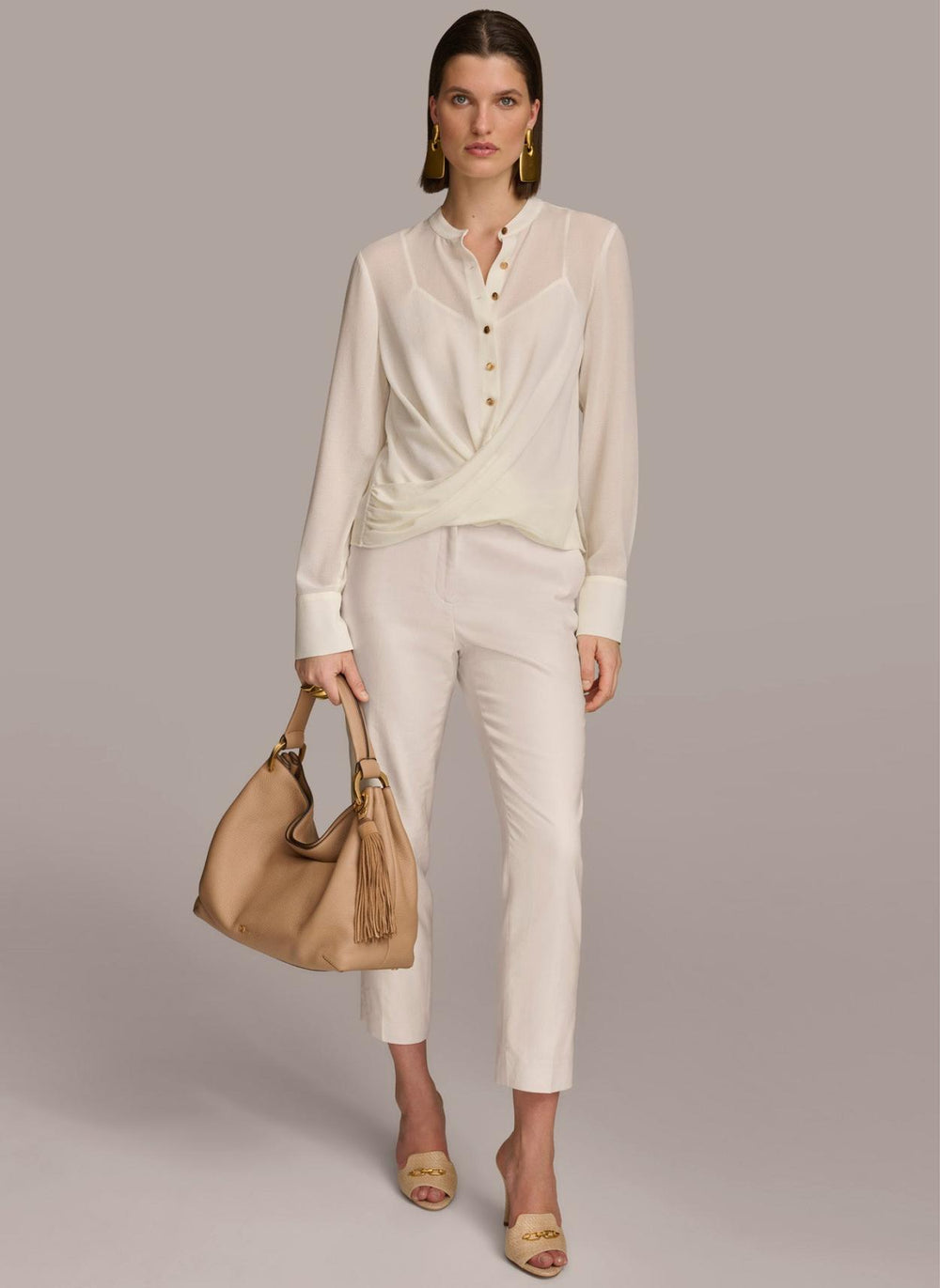 Donna Karan Sweaters And Tops | Women FAUX WRAP TOP Cream