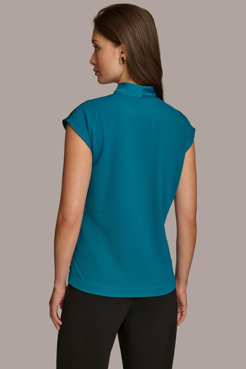 Donna Karan Sweaters And Tops | Women FAUX WRAP TOP Empire Teal