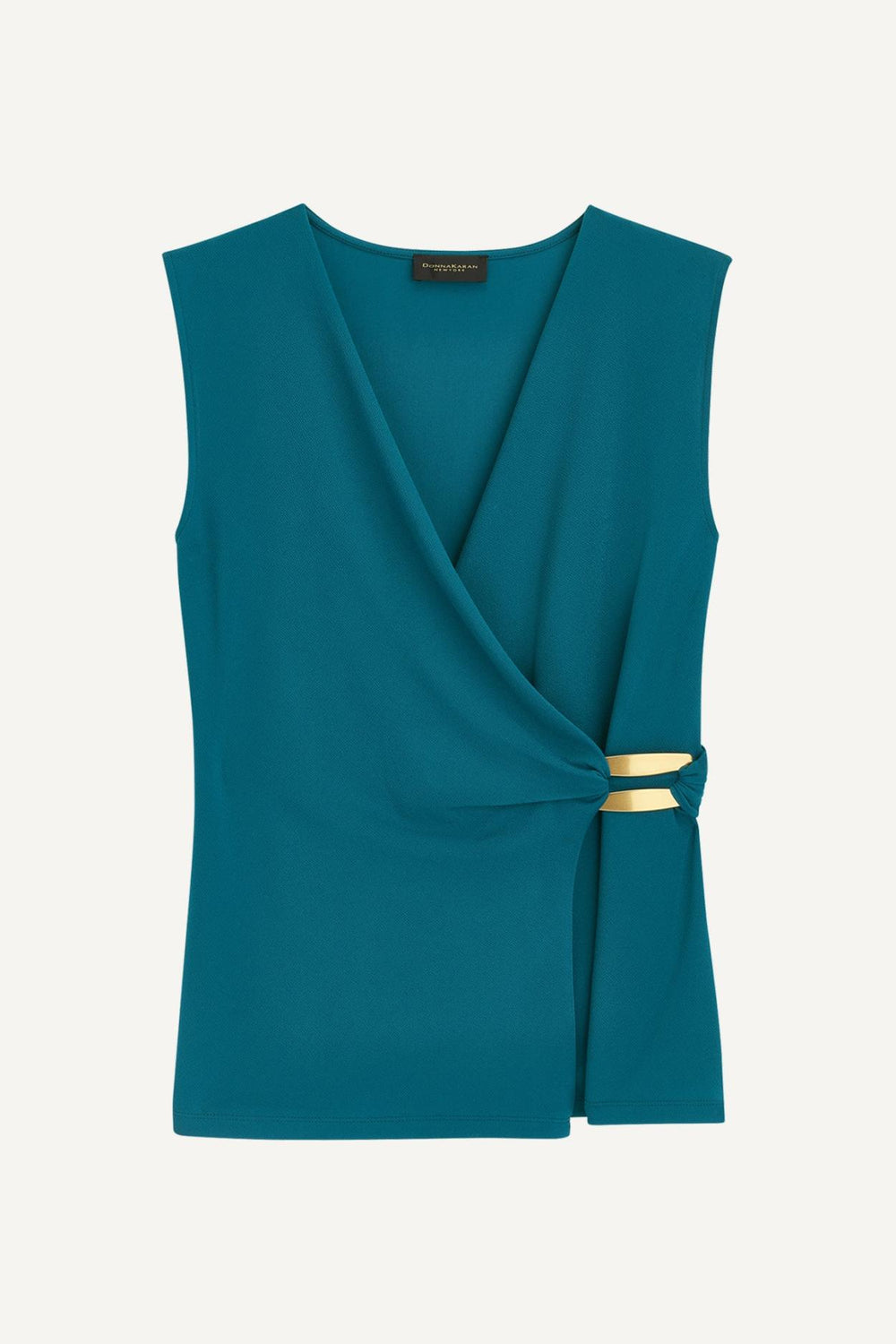 Donna Karan Sweaters And Tops | Women FAUX WRAP TOP WITH BRUSHED HARDWARE DETAIL Empire Teal