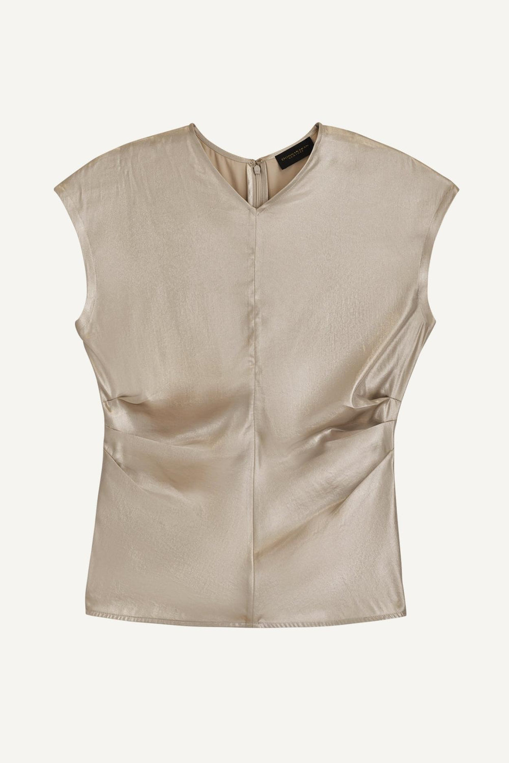 Donna Karan Sweaters And Tops | Women FOIL CAP SLEEVE TOP Silver