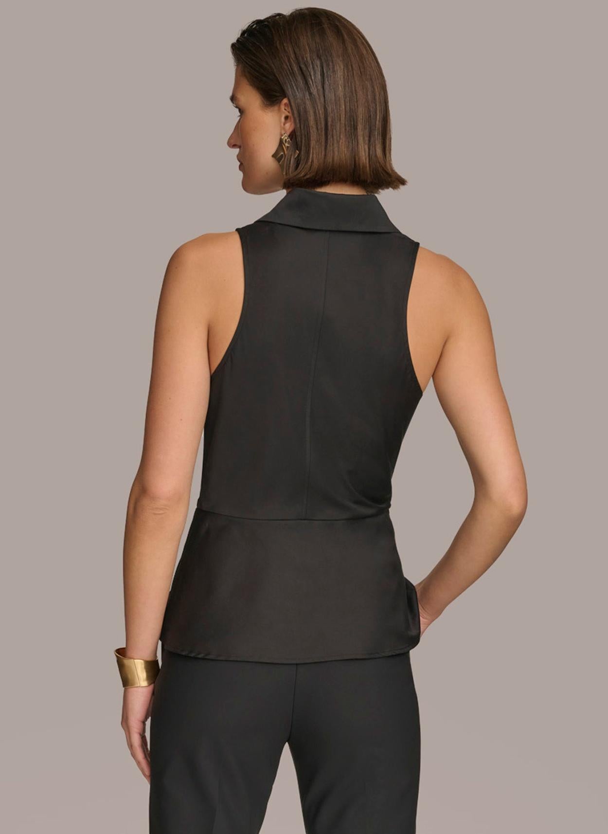 Donna Karan Sweaters And Tops | Women GOLD HARDWARE KNOT TOP Black