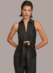 Donna Karan Sweaters And Tops | Women GOLD HARDWARE KNOT TOP Black