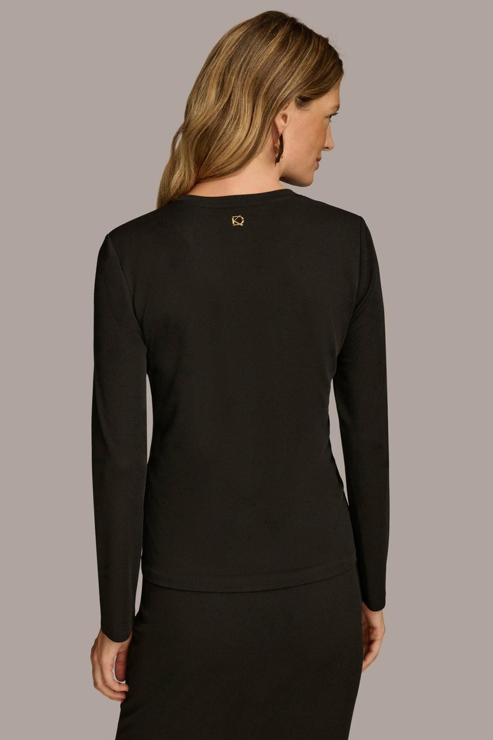 Donna Karan Sweaters And Tops | Women GOLD PAINT PRINT TOP Black