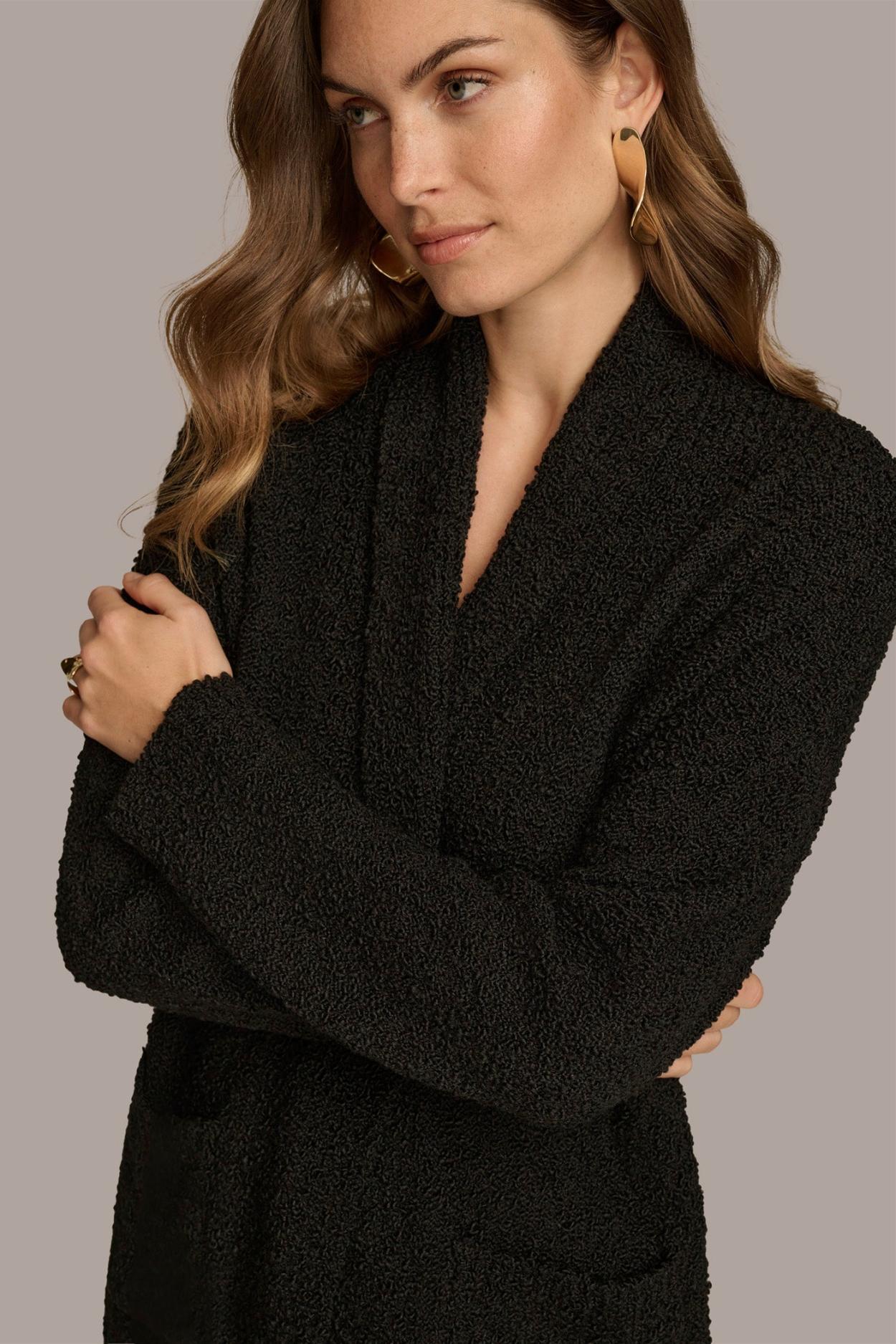 Donna Karan Sweaters And Tops | Women LONG OPEN-FRONT CARDIGAN Black