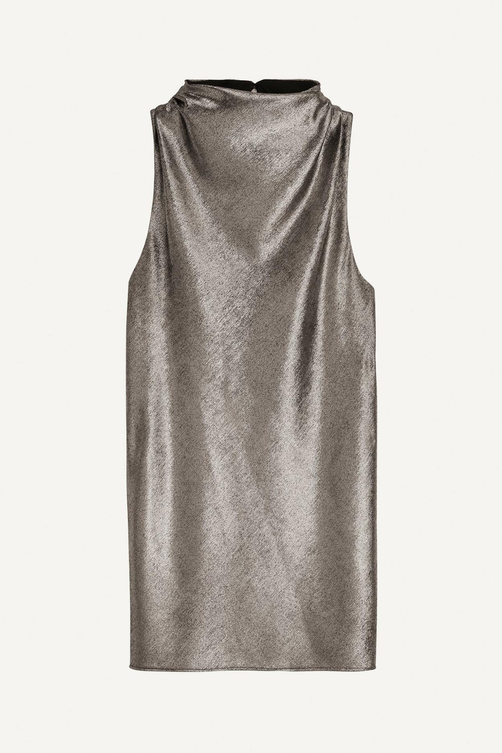 Donna Karan Sweaters And Tops | Women METALLIC HIGH COWL TOP Silver