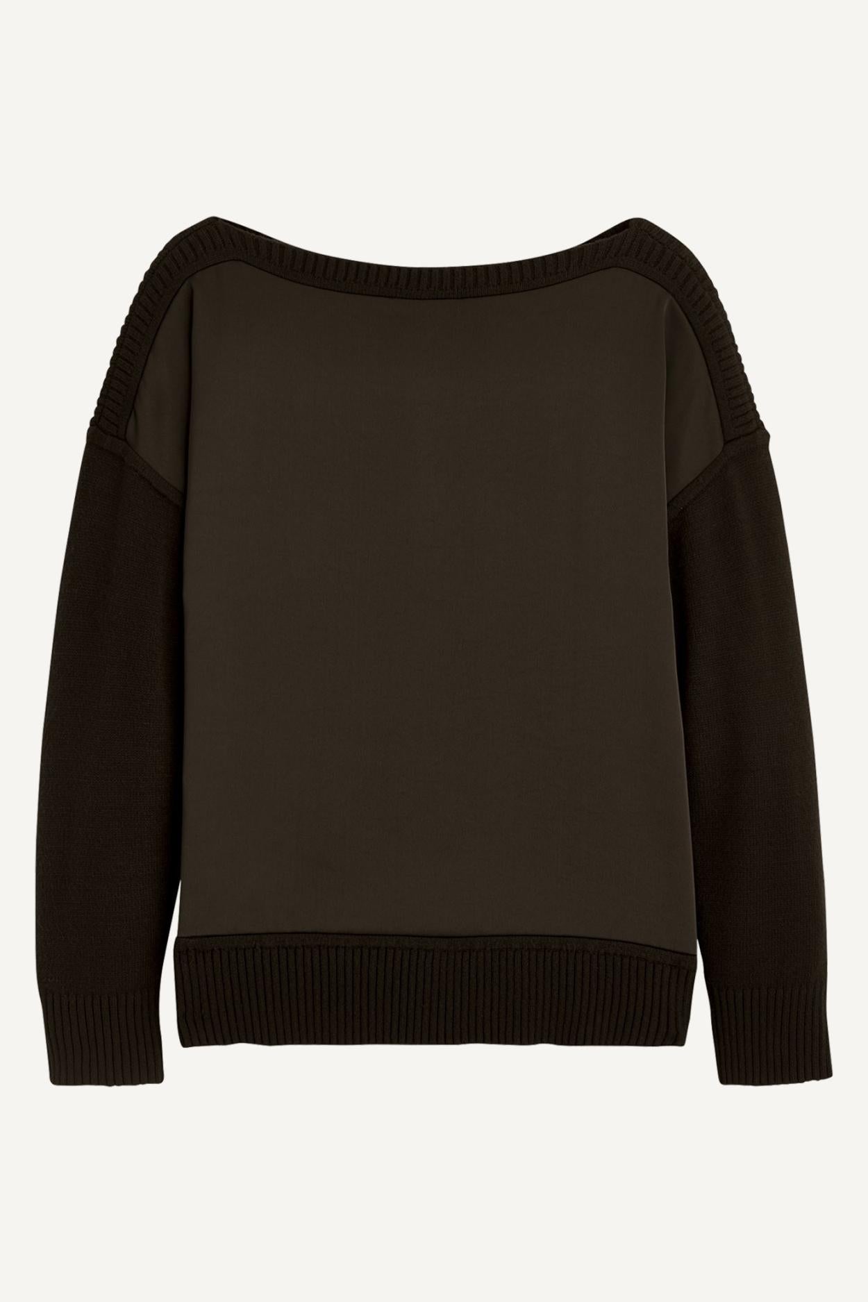 Donna Karan Sweaters And Tops | Women MIXED STITCH BOATNECK SWEATER Black
