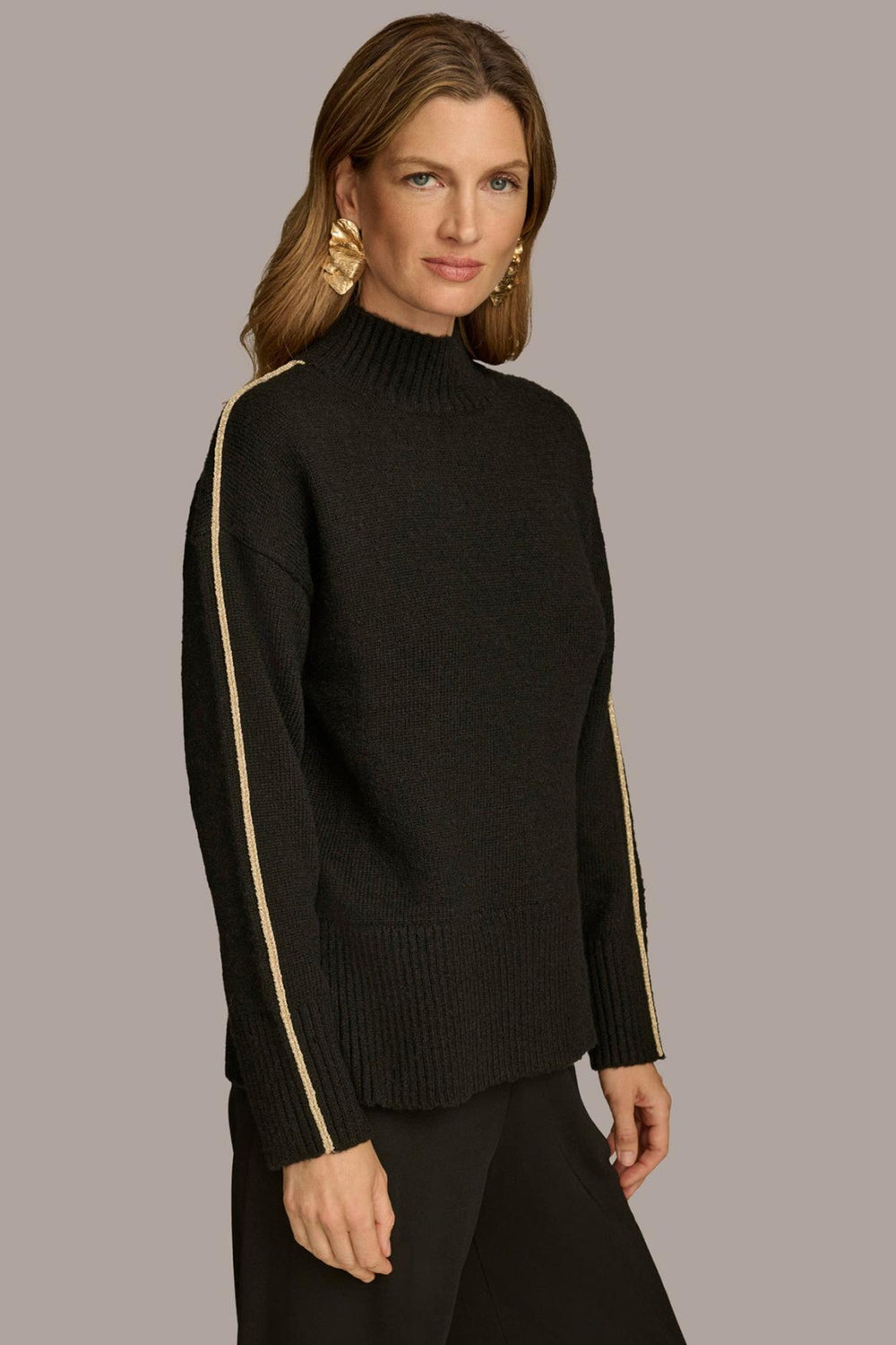 Donna Karan Sweaters And Tops | Women MOCK NECK SWEATER Black