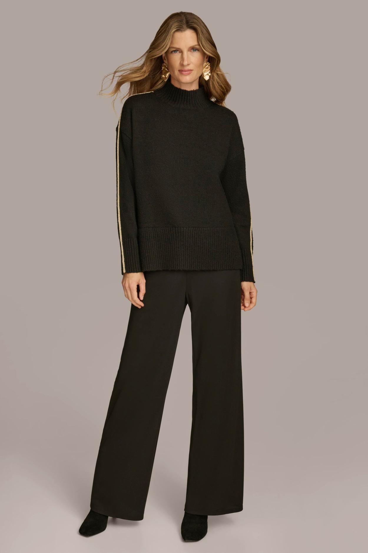 Donna Karan Sweaters And Tops | Women MOCK NECK SWEATER Black